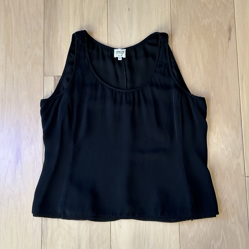 Armani Collezioni Silk Lined Tank Top Black Women’s 48 IT